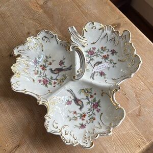 Limoges White and Gold Serveware Dish